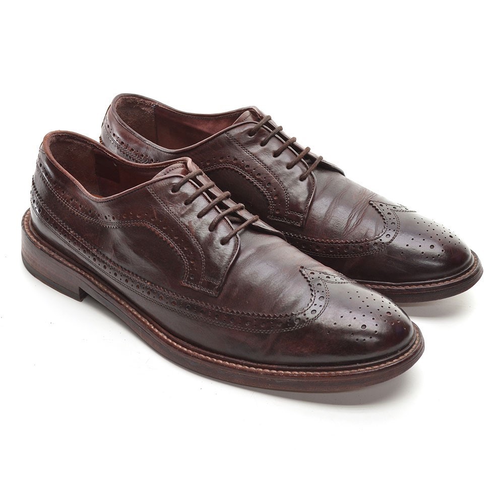 Men Paul Smith Brown Leather Wingtip Brogue Oxfords 9.5